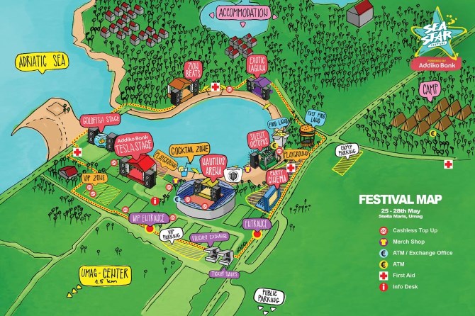 Mapa Sea Star Festivala