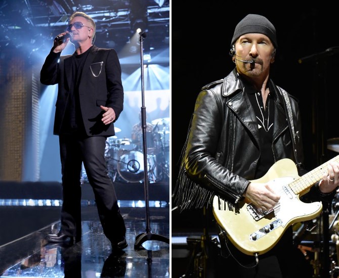 Bono Vox (lijevo) i The Edge (desno) nose Diesel Black Gold | Foto: Diesel / Getty