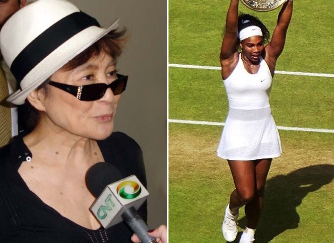 Yoko Ono (lijevo) i Serena Williams (desno) | Foto: Marcela Cataldi Cipolla / Azilko / Wikipedia