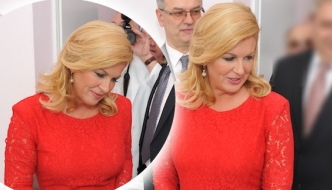 Kolinda Grabar-Kitarović zasjala u prekrasnoj crvenoj haljini