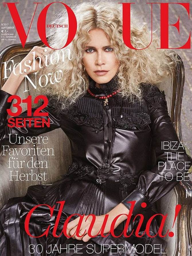 Claudia Schiffer na naslovnici njemačkog Voguea za rujan 2017.