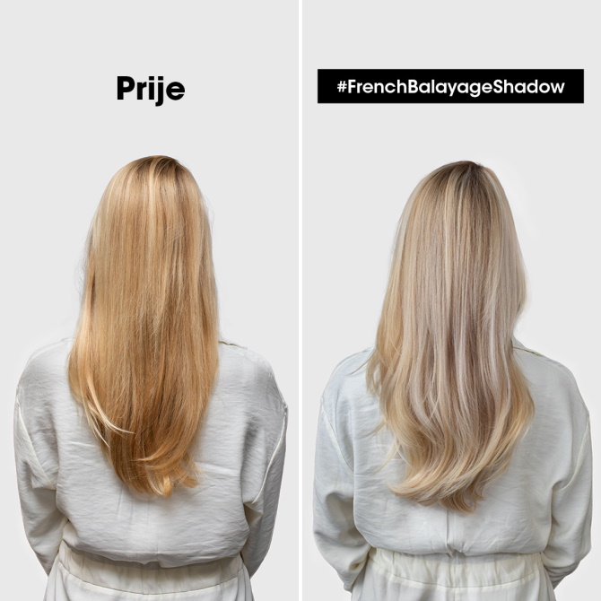 Prije vs. poslije. Foto: L'Oréal Professionnel Paris