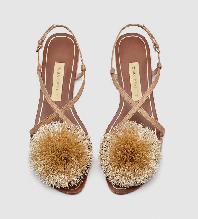 Sandale s pomponom, Zara - 199,90 kn