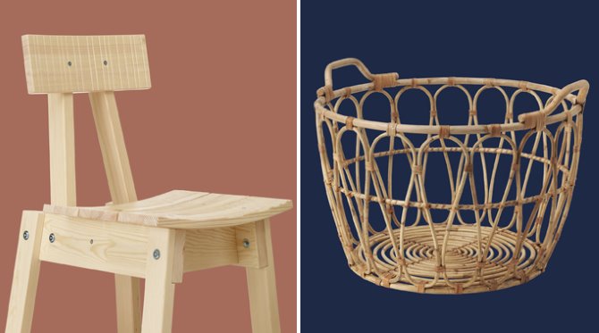 Industriell stolica (lijevo) i Snidad košara (desno) | Foto: Ikea