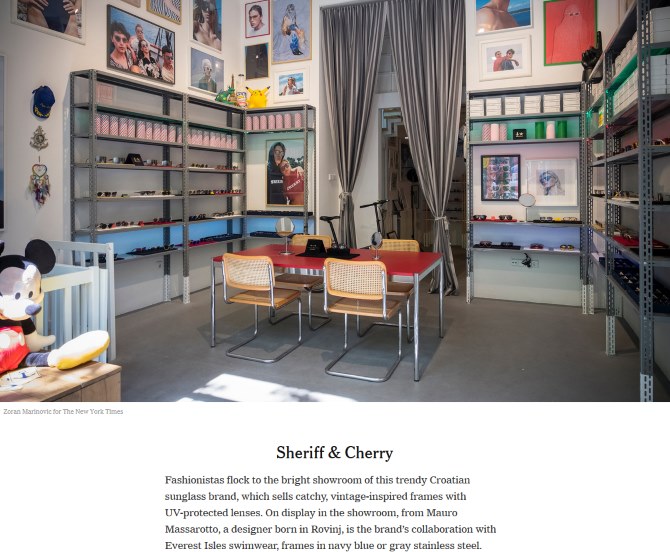 Sheriff&Cherry Showroom u New York Timesu | Screenshot: nytimes.com