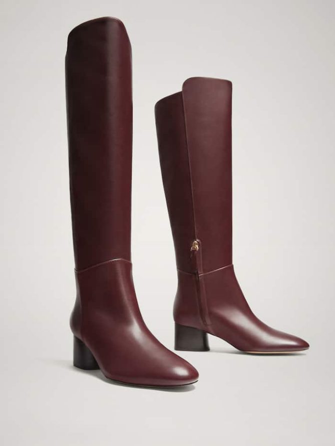 Bordo čizme od napa kože, Massimo Dutti - 1.595 kn