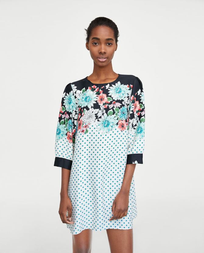 Mini haljina sa cvijećem i točkicama