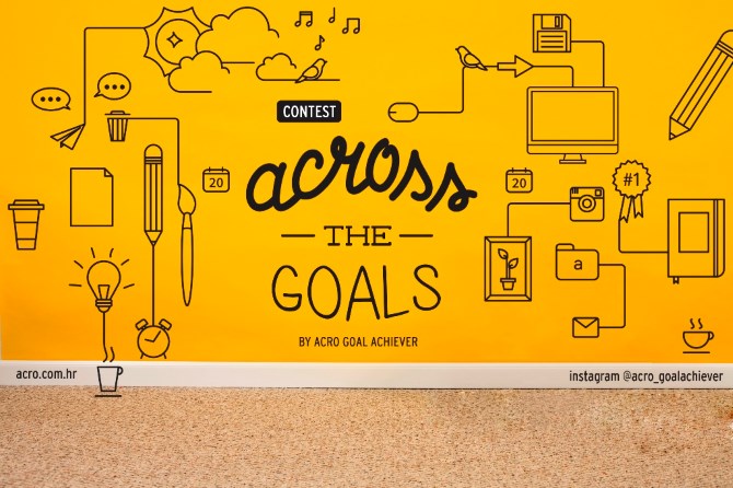 Across the goals