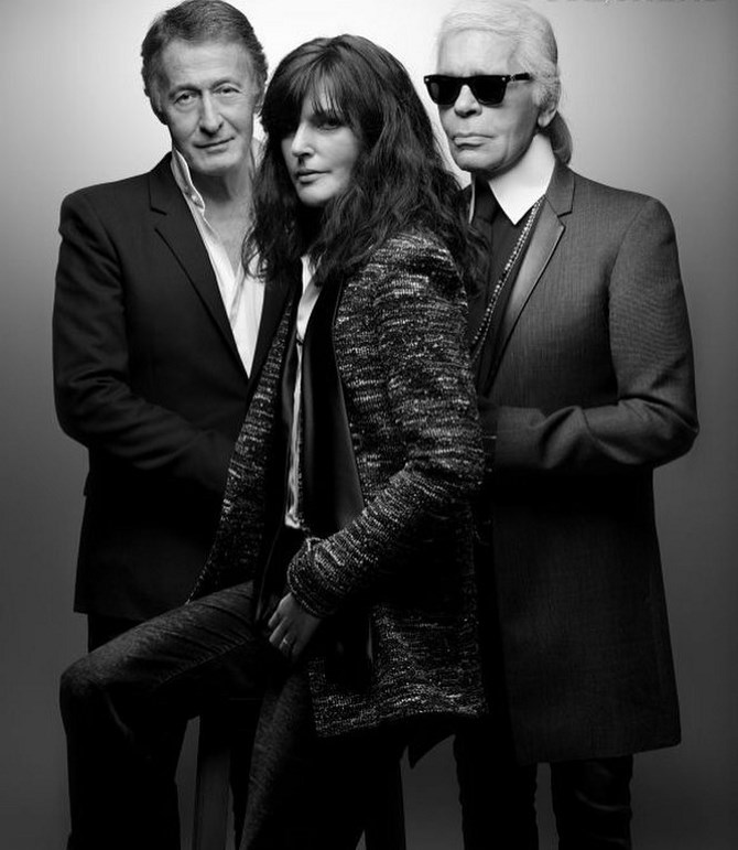 Éric Pfrunder, Virginie Viard i Karl Lagerfeld | Foto: Instagram, Festival de Hyères