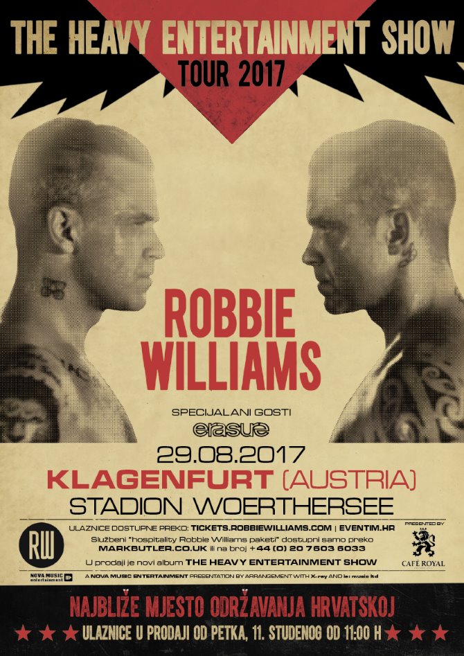 Robbie 29. kolovoza 2017. nastupa u Klagenfurtu