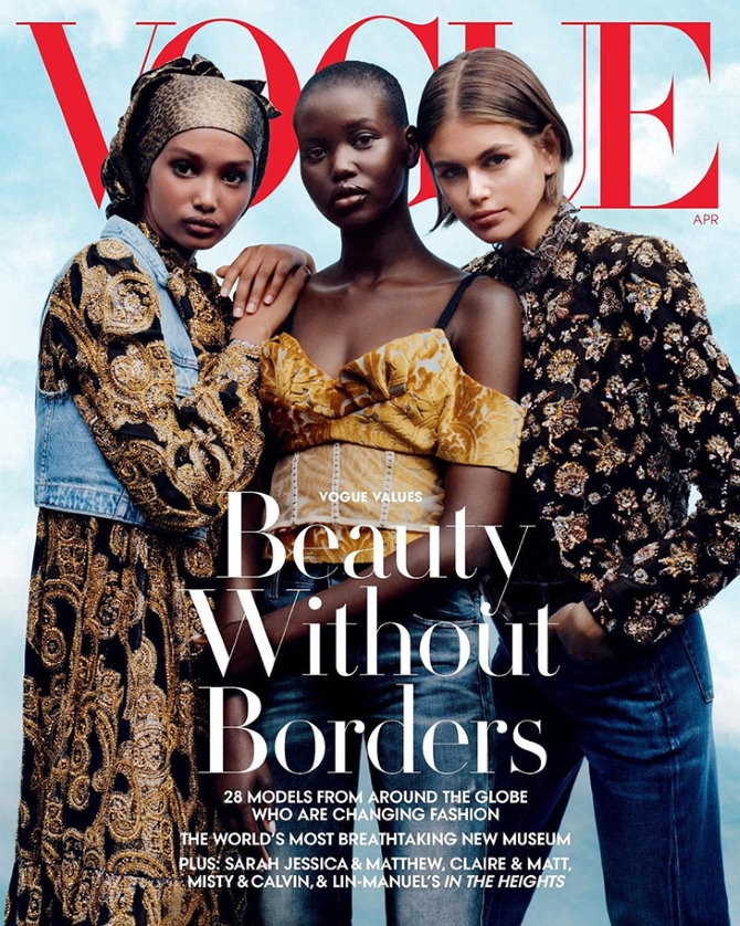 Ugbad Abdi, Adut Akech i Kaia Gerber na naslovnici Voguea