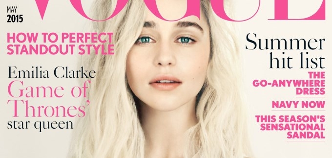 Emilia Clarke iz Igre prijestolja na naslovnici Voguea