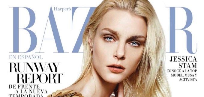 Jessica Stam blista u haljini boje pijeska