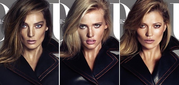 Kate Moss, Lara Stone i Daria Werbowy za pariški Vogue