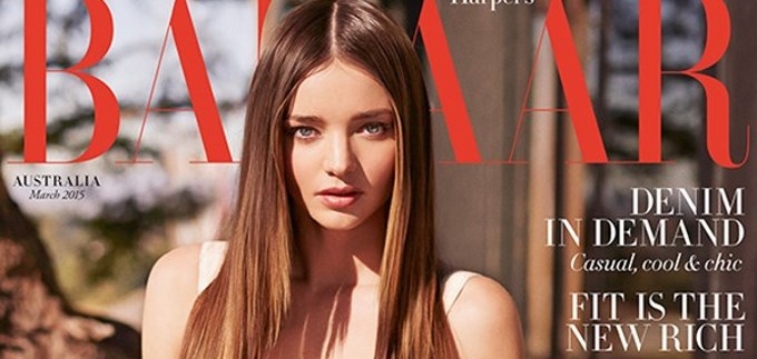 Ravna kosa i boja burgundije: Miranda Kerr za Harper's Bazaar