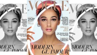 Naomi Scott u Pradi na proljetnoj naslovnici Voguea