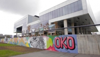 OKO oslikala 90-metarski mural na zidu platoa MSU-a